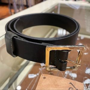 NWOT Frame Narrow Belt with Square Buckle Detail in Olive Leather